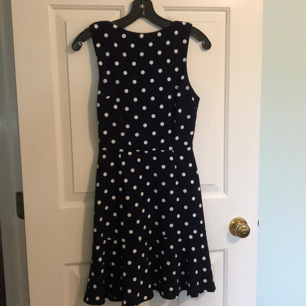 Aqua Navy Polka Dot Dress